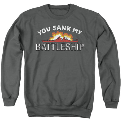 Battleship Sunk Mens Crewneck Sweatshirt Charcoal Officially Licensed