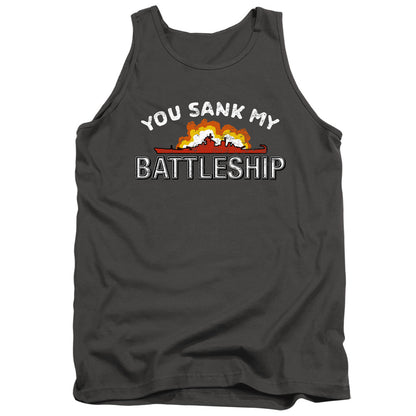 Battleship Sunk Mens Tank Top Shirt Charcoal Officially Licensed