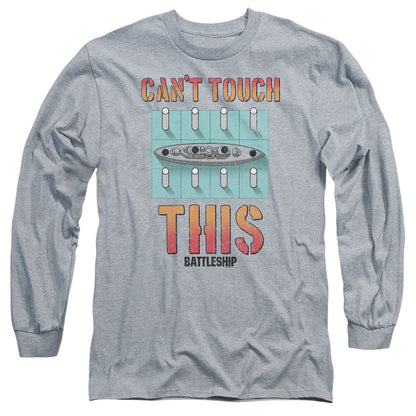 Battleship Cant Touch This Mens Long Sleeve Shirt Athletic Heather Officially Licensed