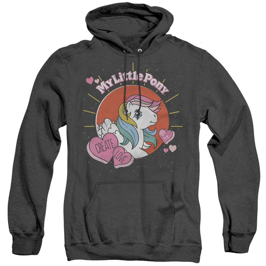 My Little Pony Retro Create Love Mens Heather Hoodie Black Officially Licensed