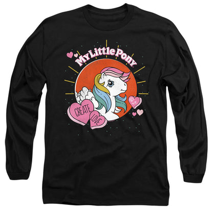 My Little Pony Retro Create Love Mens Long Sleeve Shirt Black Officially Licensed