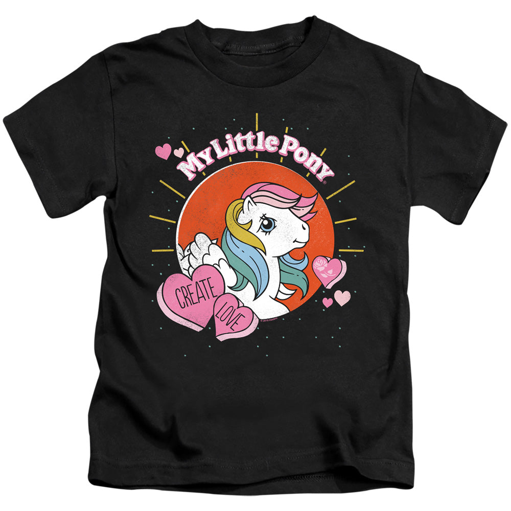 My Little Pony Retro Create Love Juvenile Kids Youth T Shirt Black Officially Licensed