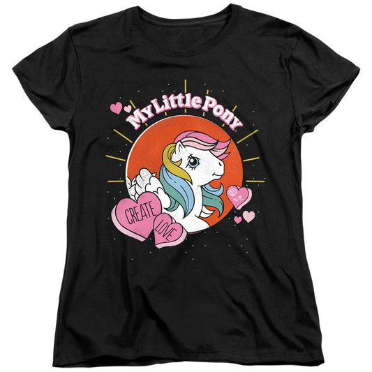 My Little Pony Retro Create Love Womens T Shirt Black Officially Licensed