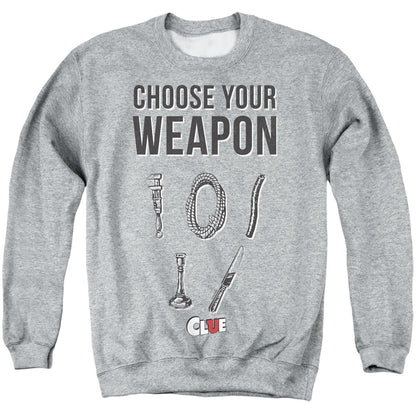 Clue Choose Mens Crewneck Sweatshirt Athletic Heather Officially Licensed