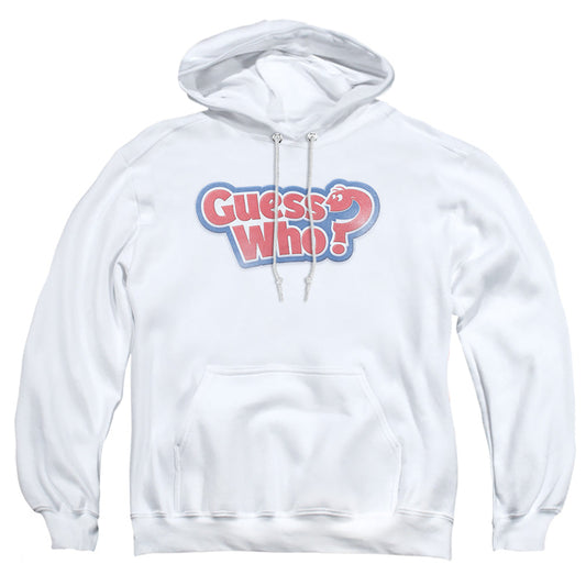 Guess Who Guess Who Distressed Logo Mens Hoodie White Officially Licensed