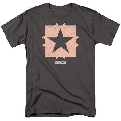 Scrabble Free Space Mens T Shirt Charcoal Officially Licensed