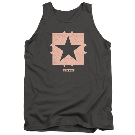 Scrabble Free Space Mens Tank Top Shirt Charcoal Officially Licensed