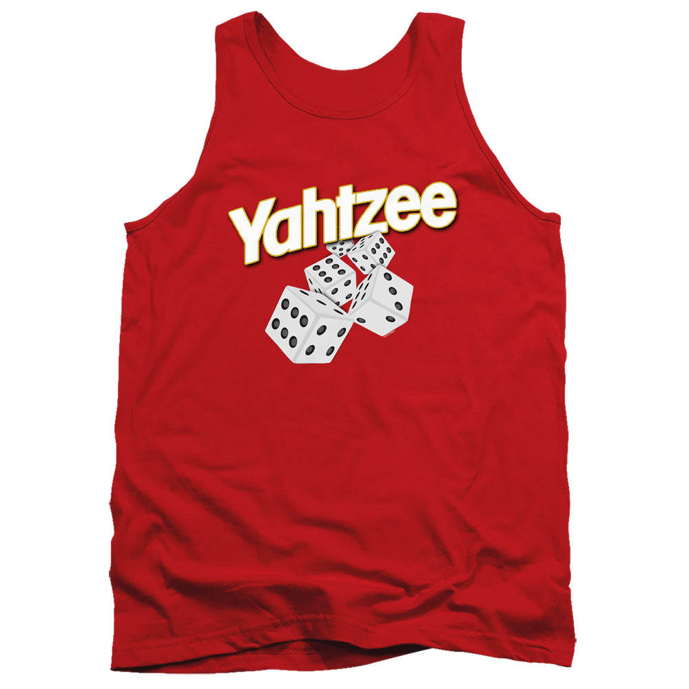 Yahtzee Tumbling Dice Mens Tank Top Shirt Red Officially Licensed