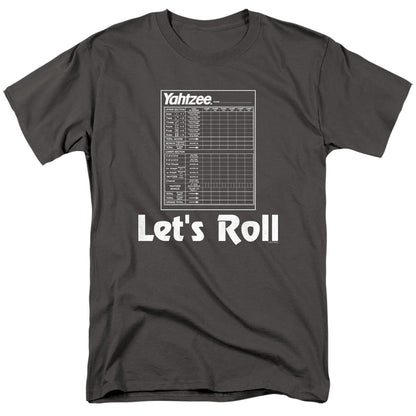Yahtzee Lets Roll Mens T Shirt Charcoal Officially Licensed
