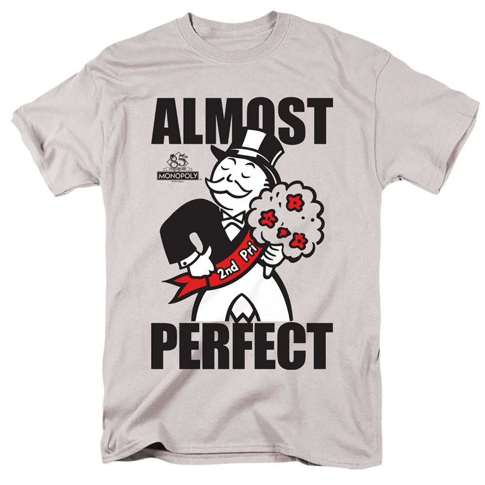 Monopoly Almost Perfect Mens T Shirt Silver Officially Licensed