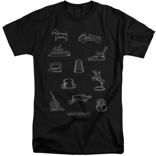 Monopoly Token Mens Tall T Shirt Black Officially Licensed
