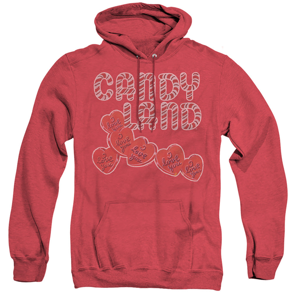 Candy Land I Love You Heather Mens Hoodie Red Officially Licensed