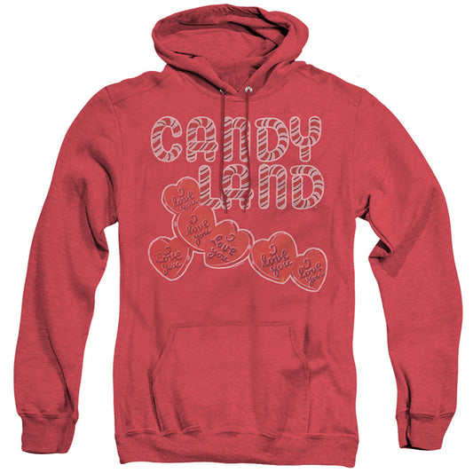Candy Land I Love You Heather Mens Hoodie Red Officially Licensed