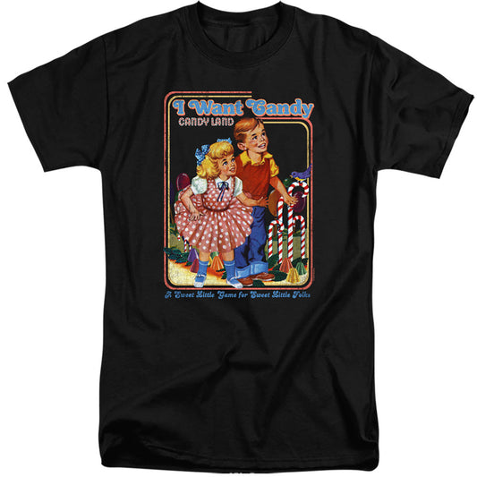 Candy Land I Want Candy Mens Tall T Shirt Black Officially Licensed