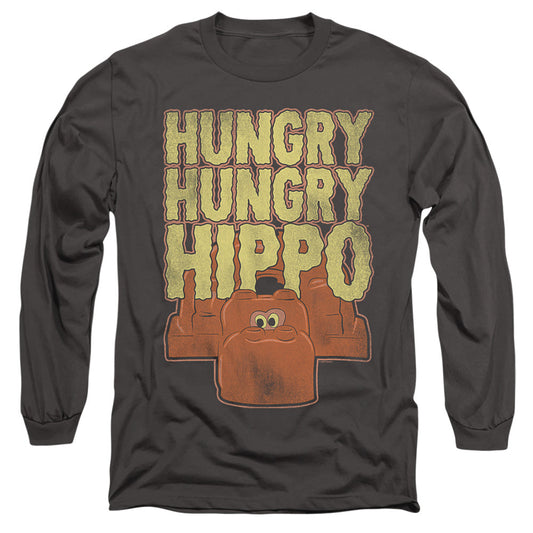 Hungry Hungry Hippos Hungry Hungry Hippo Mens Long Sleeve Shirt Charcoal Officially Licensed