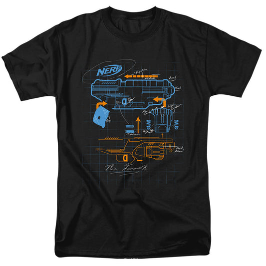 Nerf Deconstructed Nerf Gun Mens T Shirt Black Officially Licensed