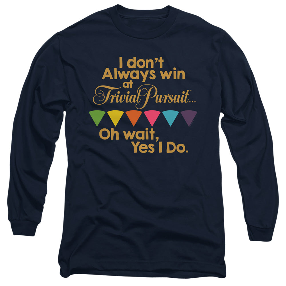 Trivial Pursuit I Always Win Mens Long Sleeve Shirt Navy Officially Licensed