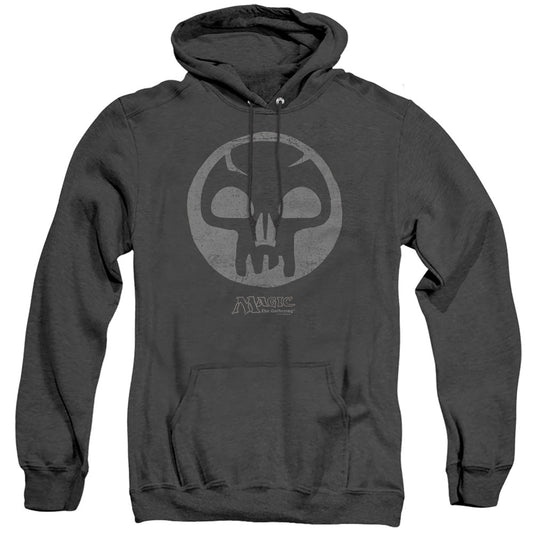 Magic The Gathering Black Symbol Mens Heather Hoodie Black Officially Licensed