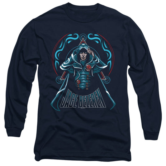 Magic The Gathering Jace Mens Long Sleeve Shirt Navy Officially Licensed