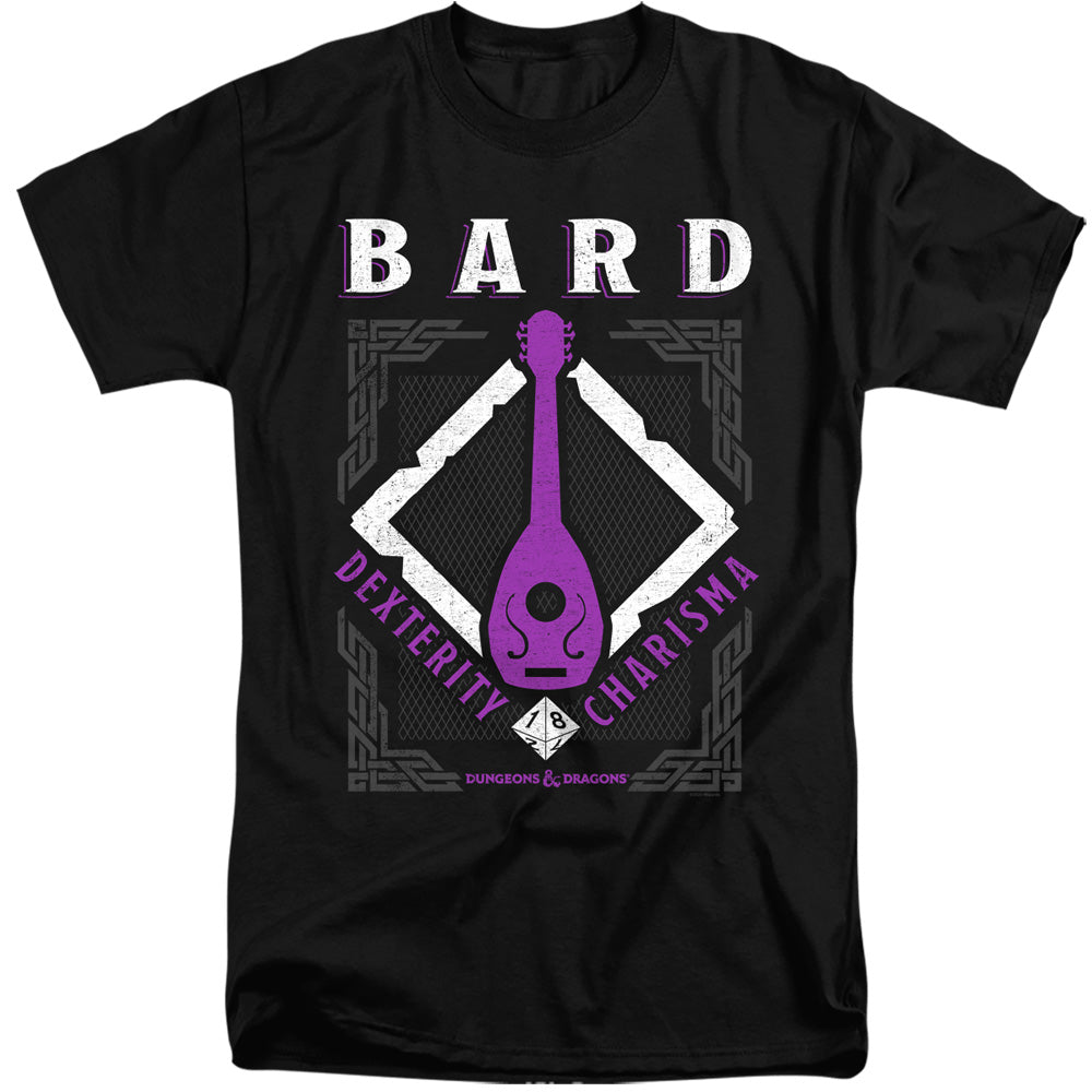 Dungeons And Dragons Bard Mens Tall T Shirt Black Officially Licensed