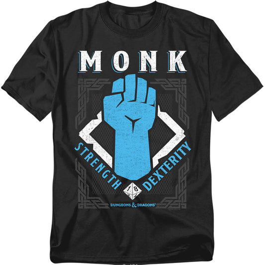 Dungeons And Dragons Monk Mens T Shirt Black Officially Licensed