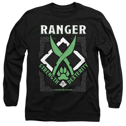 Dungeons And Dragons Ranger Mens Long Sleeve Shirt Black Officially Licensed
