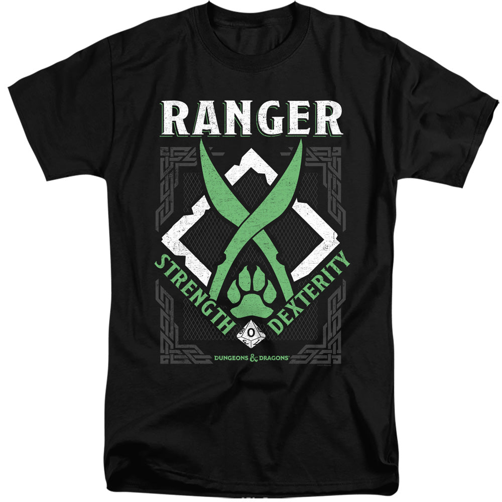 Dungeons And Dragons Ranger Mens Tall T Shirt Black Officially Licensed
