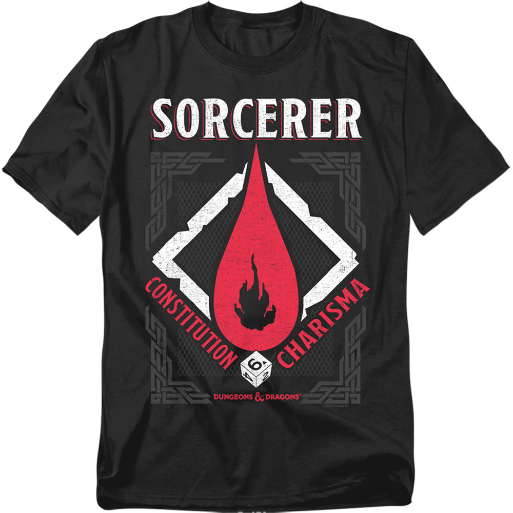 Dungeons And Dragons Sorcerer Mens T Shirt Black Officially Licensed