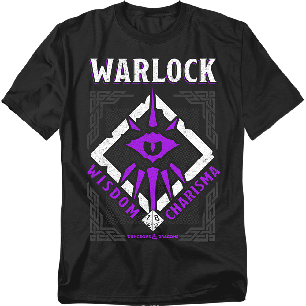 Dungeons And Dragons Warlock Mens T Shirt Black Officially Licensed
