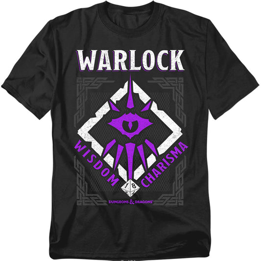 Dungeons And Dragons Warlock Mens T Shirt Black Officially Licensed