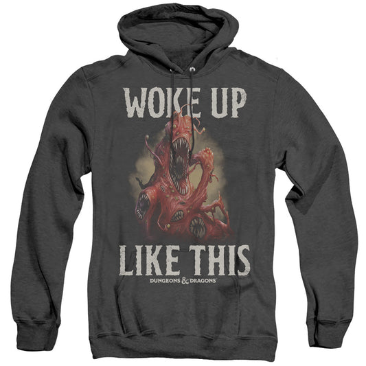 Dungeons And Dragons Woke Like This Mens Heather Hoodie Black Officially Licensed