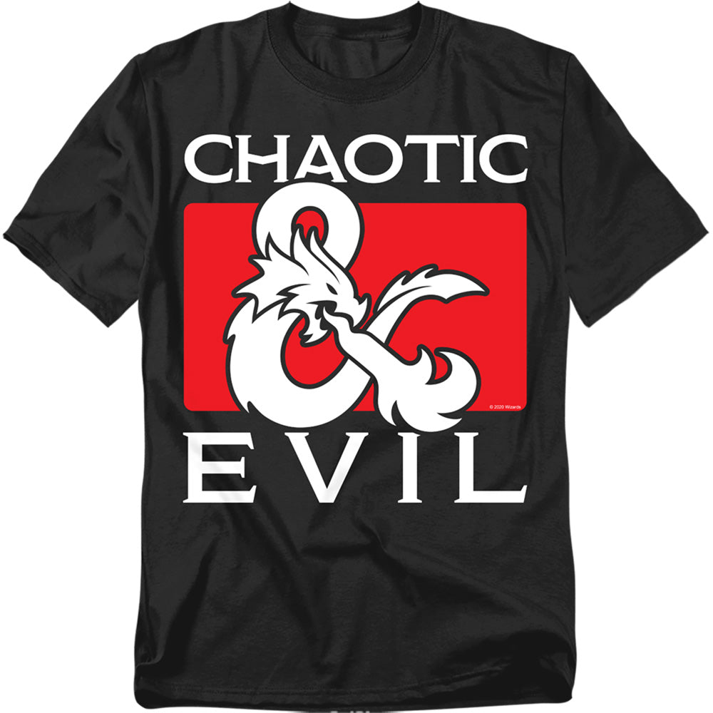 Dungeons And Dragons Chaotic Evil Mens T Shirt Black Officially Licensed