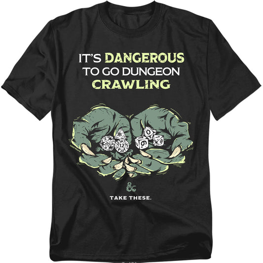Dungeons And Dragons Dangerous To Go Alone Mens T Shirt Black Officially Licensed