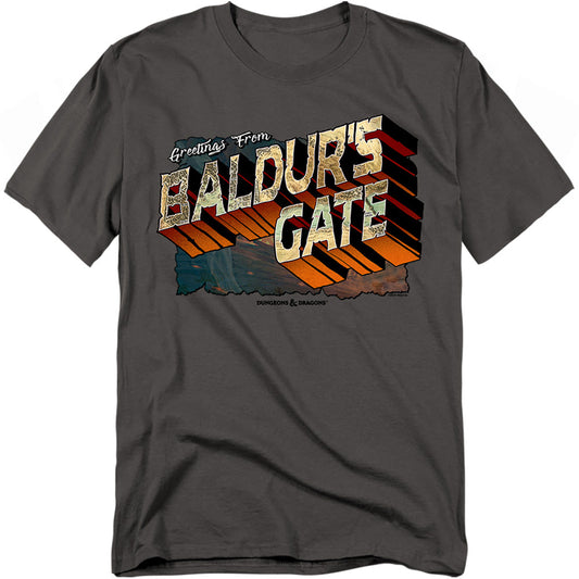 Dungeons And Dragons Baldurs Gate Mens T Shirt Charcoal Officially Licensed