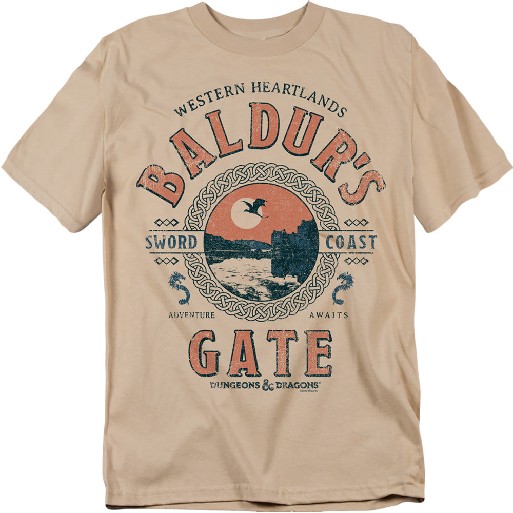 Dungeons And Dragons Baldurs Gate Resort Mens T Shirt Sand Officially Licensed