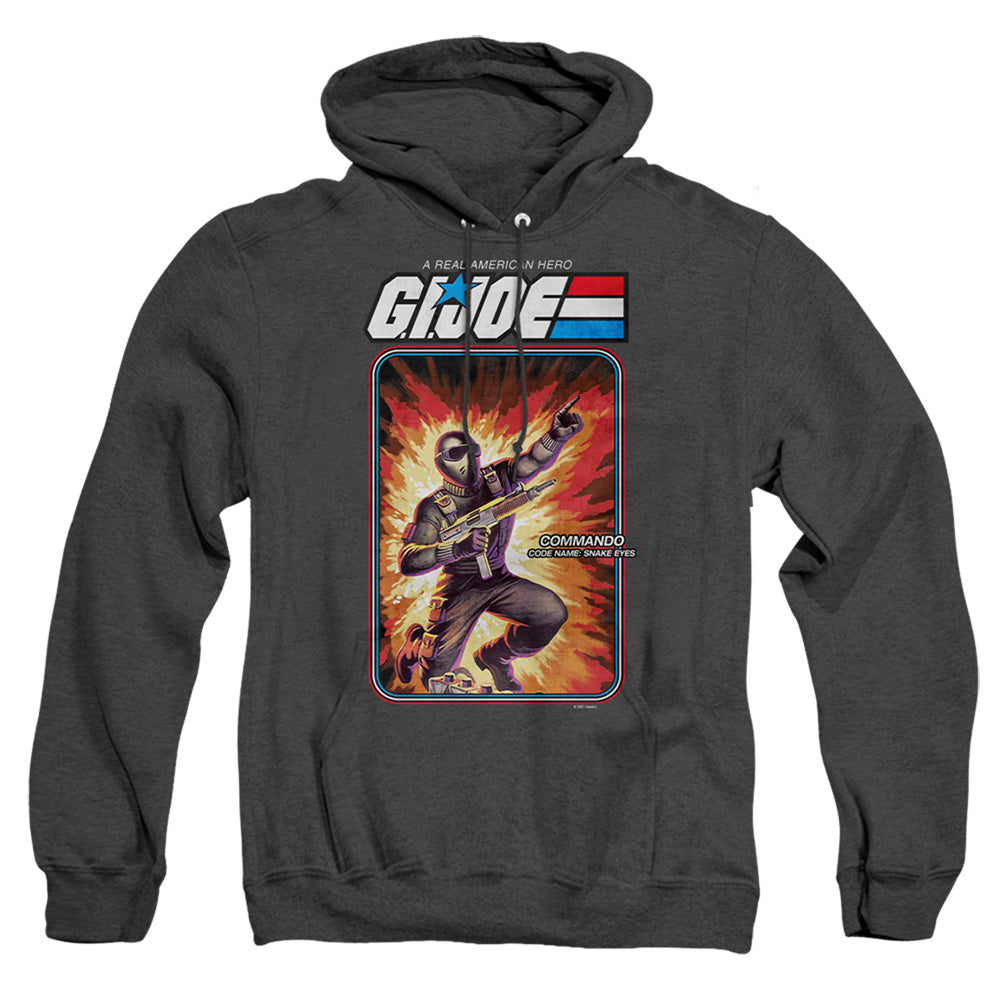G.I. Joe Snake Eyes Card Mens Heather Hoodie Black Officially Licensed