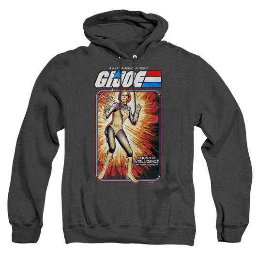 G.I. Joe Scarlett Card Heather Mens Hoodie Black Officially Licensed
