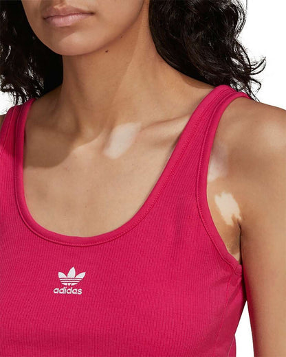 adidas Women's Adicolor Essentials Rib Tank Top - Real Magenta