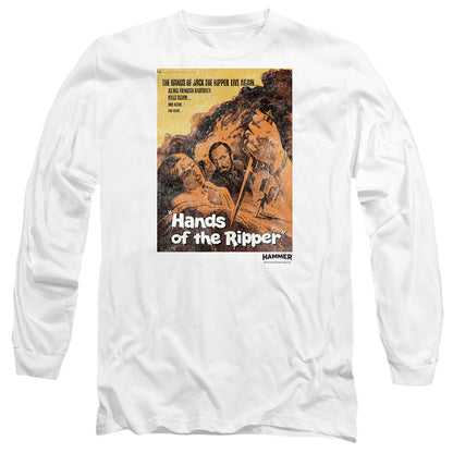 Hammer House Of Horror Hands Of The Ripper Mens Long Sleeve Shirt White Officially Licensed