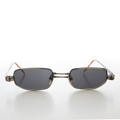 Small Rectangle Metal Punk Vintage Sunglasses - Hitch