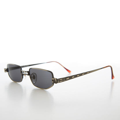 Small Rectangle Metal Punk Vintage Sunglasses - Hitch