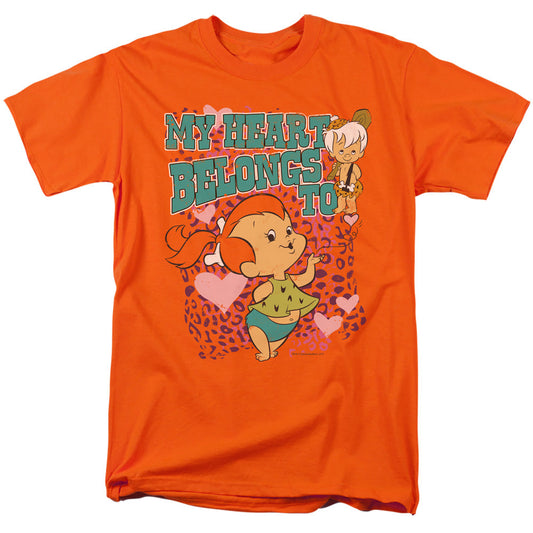 Flintstones My Heart Mens T Shirt Orange Officially Licensed