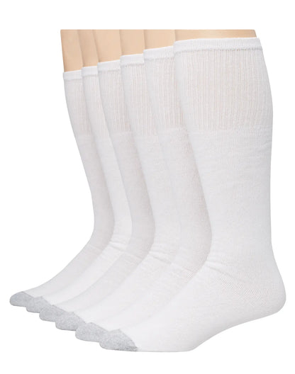 Hanes Double Tough Men's Over-the-Calf Tube Socks, Odor Protection, 12 Pairs