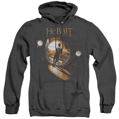 The Hobbit Hobbit Hole Mens Heather Hoodie Black Officially Licensed