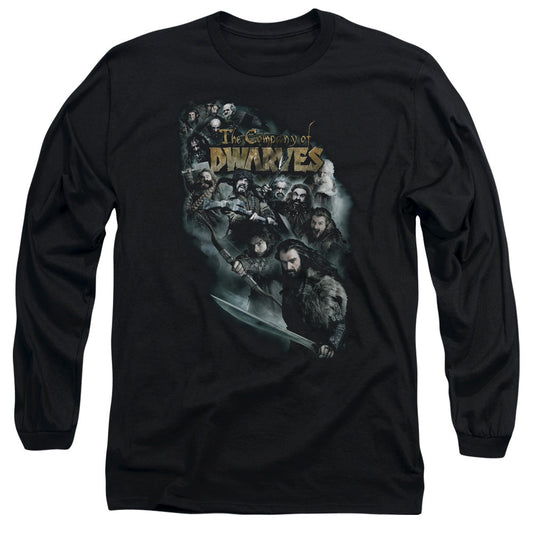 The Hobbit Company Of Dwarves Mens Long Sleeve Shirt Black Officially Licensed