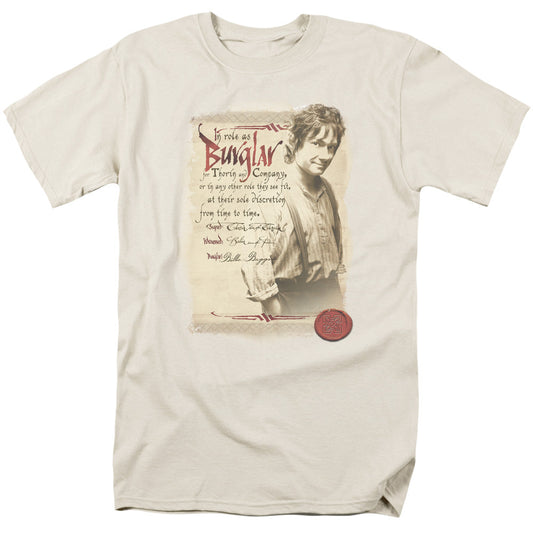 The Hobbit Burglar Mens T Shirt Cream Officially Licensed