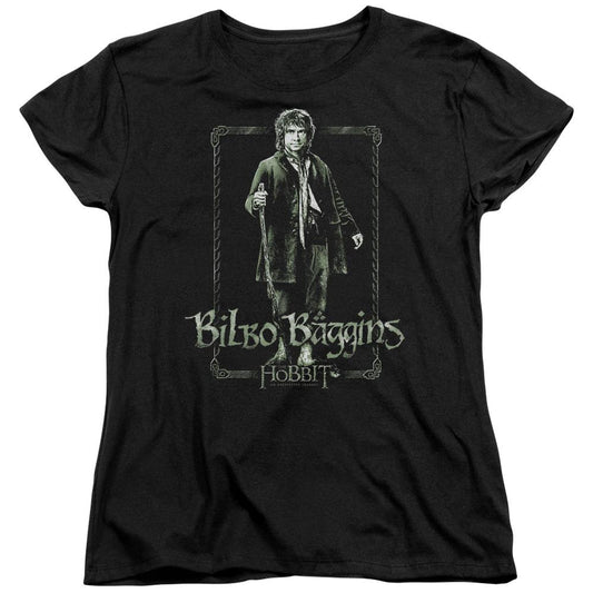 The Hobbit Bilbo Stare Womens T Shirt Black Officially Licensed