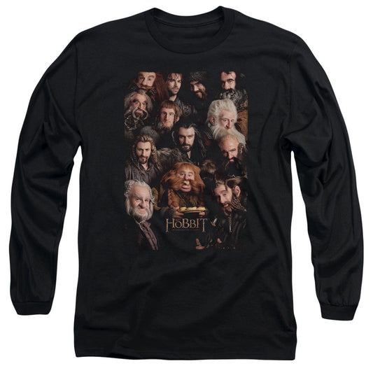 The Hobbit Dwarves Poster Mens Long Sleeve Shirt Black Officially Licensed