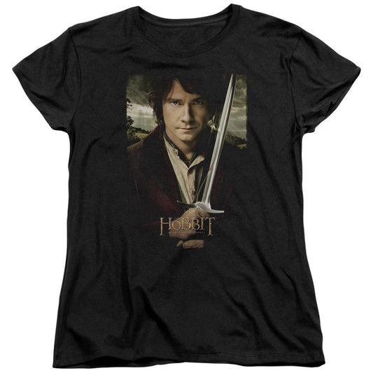 The Hobbit Baggins Poster Womens T Shirt Black Officially Licensed