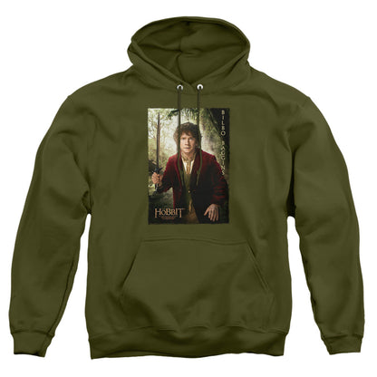 The Hobbit Bilbo Poster Mens Hoodie Military Green Officially Licensed